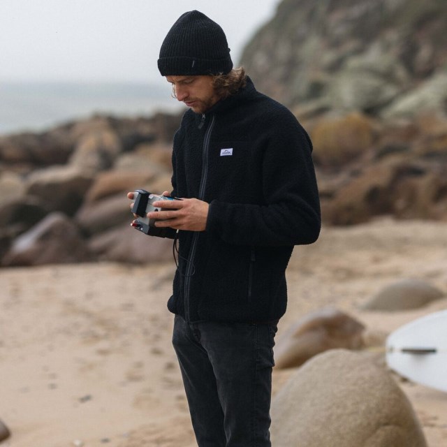 Passasjer Eksklusiv Tripper Full Glidelås Resirkulert Sherpa Fleece Svart