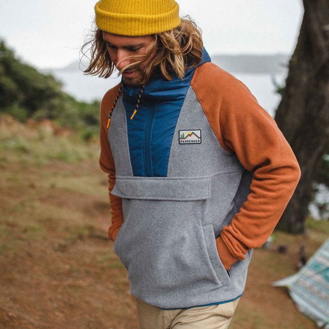 Passasjer Eksklusiv Woodland Hette 1/2 Glidelås Resirkulert Polar Fleece Grå Mergel