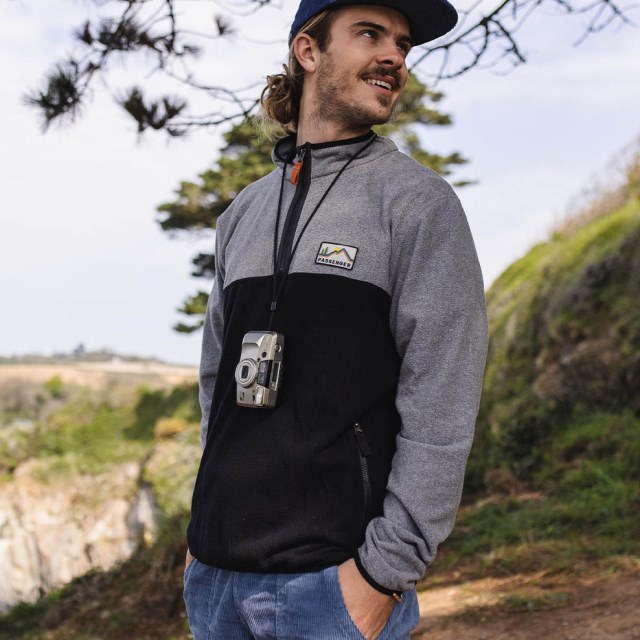 Passasjer Eksklusivt Sett Av Resirkulert 1/4 Glidelås Polar Fleece Grå Mergel/svart