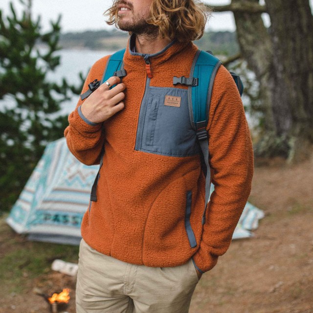 Passasjer Eksklusiv Offgrid 1/4 Zip Resirkulert Sherpa Fleece Glasert Ingefær