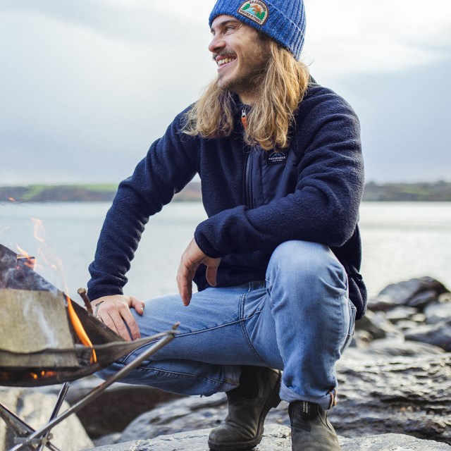 Passasjer Eksklusiv Offgrid 1/4 Zip Resirkulert Sherpa Fleece Marine