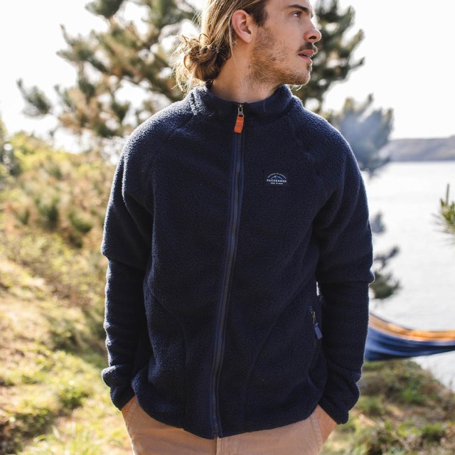 Passasjer Eksklusiv Tripper Full Glidelås Resirkulert Sherpa Fleece Marine