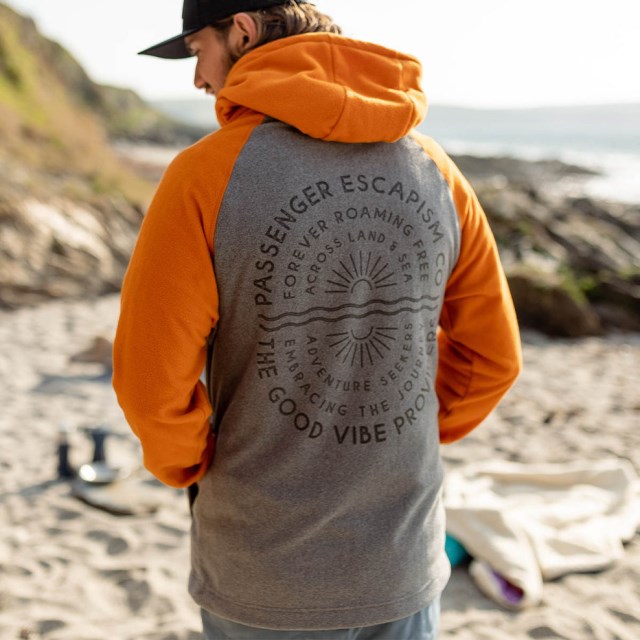 Passasjer Eksklusiv Good Vibes Resirkulert Polar Fleece Hettegenser Grå Mergel