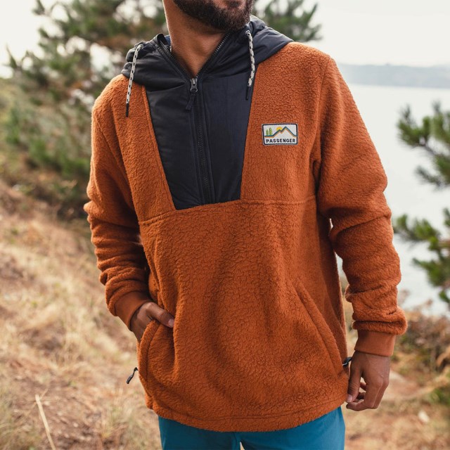 Passasjer Eksklusiv Spindrift Resirkulert Sherpa Hette Fleece Glasert Ingefær