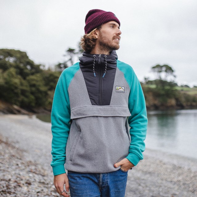 Passasjer Eksklusiv Woodland Hette 1/2 Zip Resirkulert Polar Fleece Viridian Green