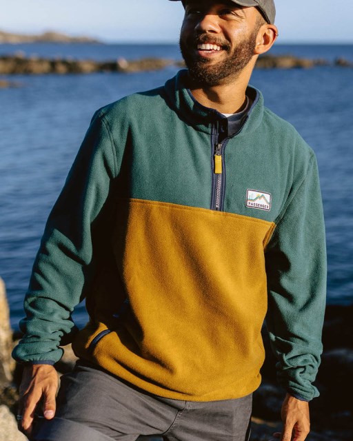 Passasjer Eksklusivt Sett Off Resirkulert Polar 1/4 Glidelås Fleece Dypt Hav