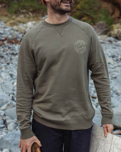 Passasjer Eksklusiv Border Resirkulert Bomull Sweatshirt Støvete Oliven