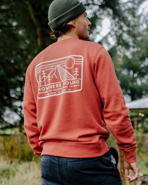 Passasjer Eksklusiv Ingensteds Bundet Resirkulert Bomull Sweatshirt Brent Rød