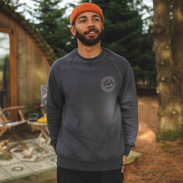 Passasjer Eksklusiv Border Resirkulert Sweatshirt Falmet Svart