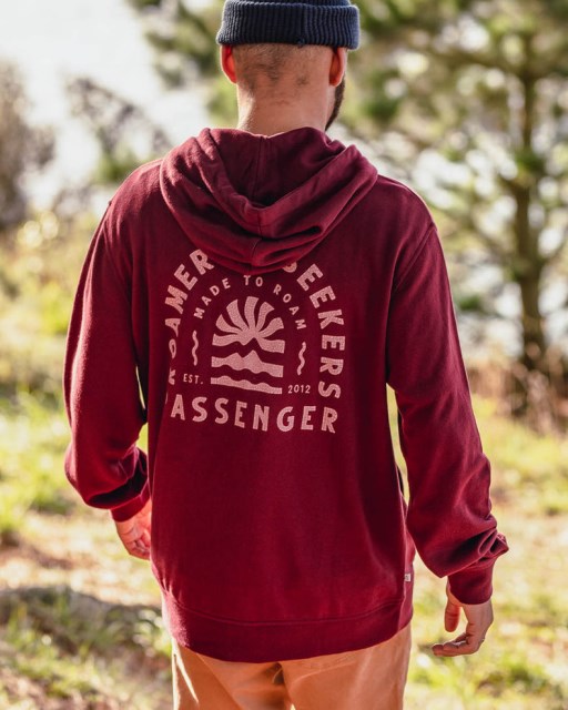 Passasjer Eksklusiv Evenfall Resirkulert Bomull Hoodie Vin