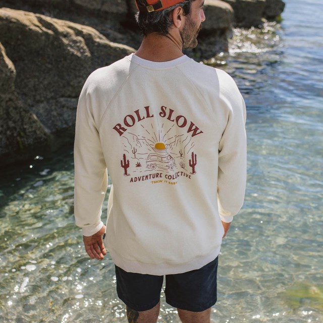 Passasjer Eksklusiv Rulle Sakte Resirkulert Bomull Sweatshirt Egret