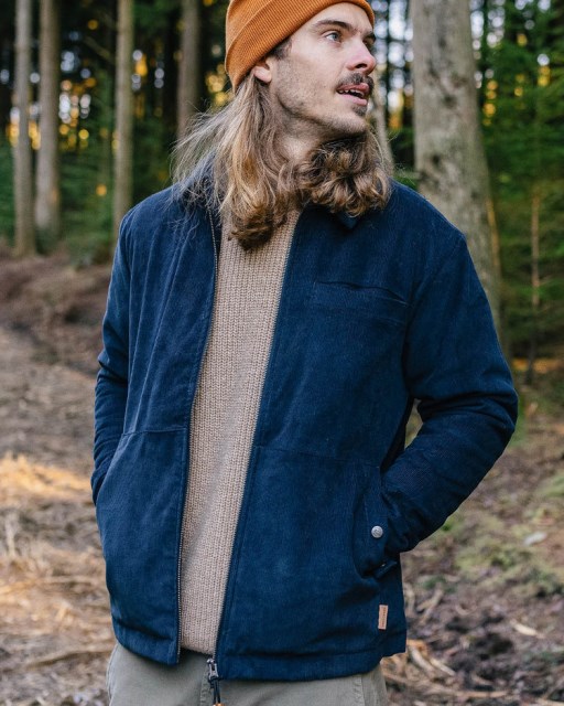 Passasjer Eksklusiv Or Cord Jakke Dyp Marineblå