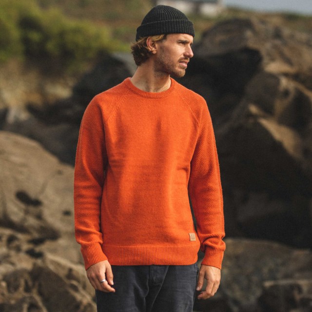 Passasjer Eksklusiv Hytte Strikket Genser Sunset Orange