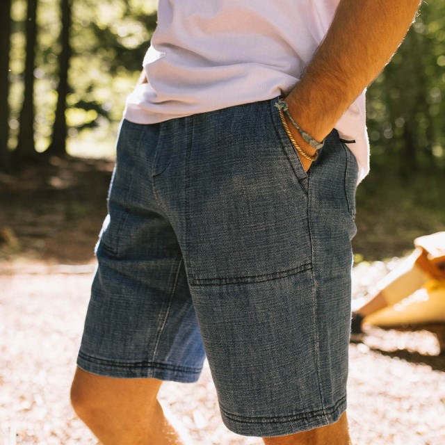 Passasjer Eksklusiv Furu Denimshorts I økologisk Bomull Vasket Denim
