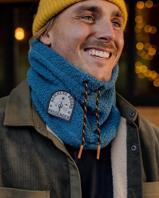 Eksklusiv Passasjers Mulled Resirkulert Sherpa Fleece Snood Blå Stål