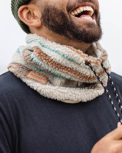 Eksklusiv Passasjers Mulled Resirkulert Sherpa Fleece Snood Varm Elfenben Geomønster