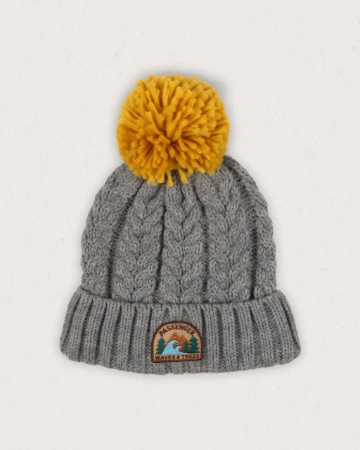 Passasjer Eksklusiv Drifter Fleece Foret Resirkulert Bobble Lue Grå Mergel