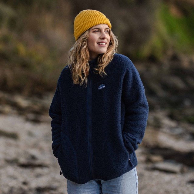Passasjer Eksklusiv Fairbanks Full Zip Resirkulert Sherpa Fleece Marine
