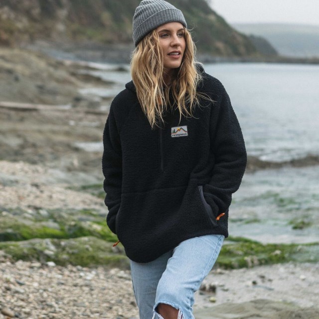 Passasjer Eksklusiv Maine Hette Resirkulert Sherpa Fleece Svart
