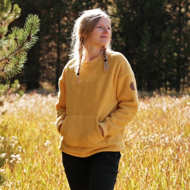 Passasjer Eksklusiv Eføy Resirkulert Sherpa Sweatshirt Okergul
