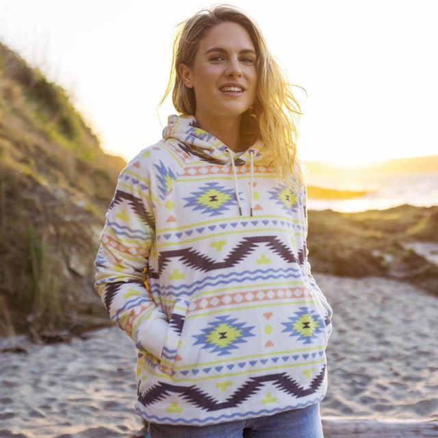 Passasjer Eksklusiv Staket Resirkulert Polar Fleece Hettegenser Egret Adrift
