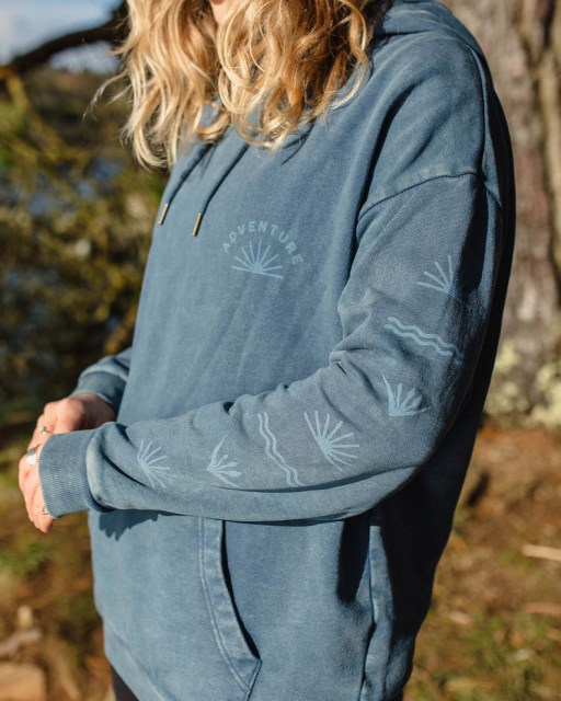 Passasjer Eksklusive Roamers Og Søkere Resirkulert Bomull Oversized Hettegenser Mørk Denim
