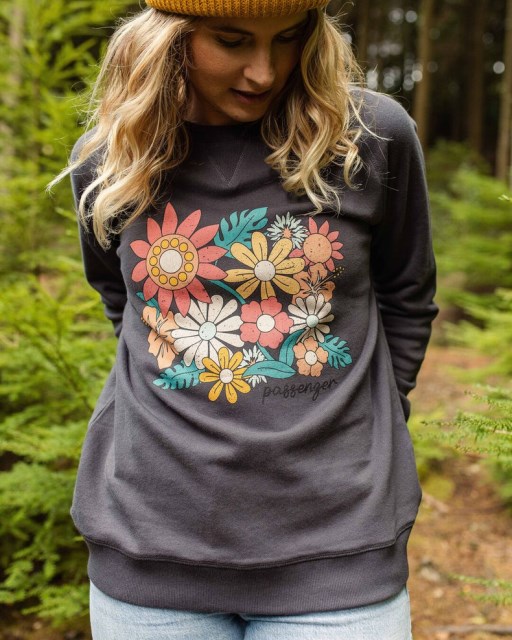 Passasjer Eksklusiv Floral Bloom Resirkulert Bomull Oversized Sweatshirt Kull