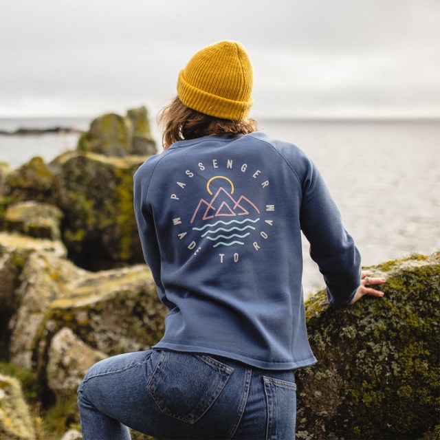 Passasjer Eksklusiv Panang Raglan Resirkulert Sweatshirt Mørk Denim