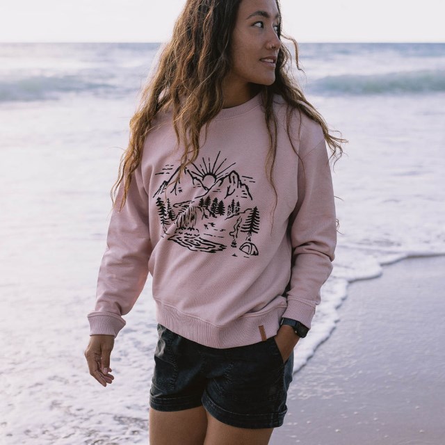 Passasjer Eksklusiv Tidlig Stigerør Resirkulert Bomull Oversized Sweatshirt Blek Lilla