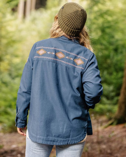 Passasjer Eksklusiv Furu økologisk Bomull Jakke Mørk Denim