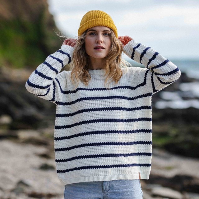 Passasjer Eksklusiv Lakewood Strikket Genser Off White Stripe