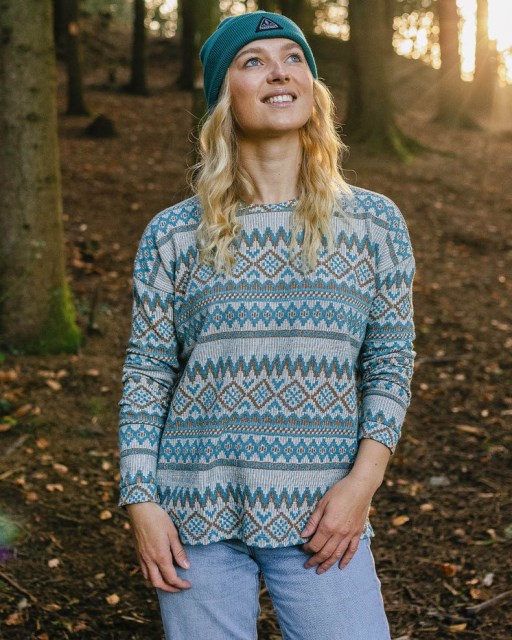 Passasjer Eksklusiv Villmark Jacquard Ls T-skjorte Bjørk Jacquard