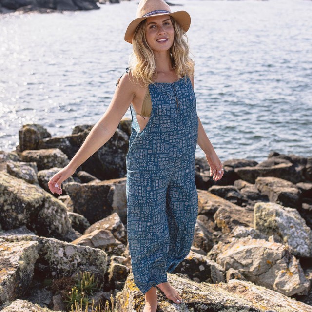Passasjer Eksklusiv Spirit Jumpsuit Blå Korall Geo Fliser