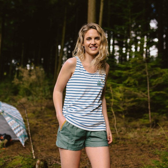 Passasjer Eksklusiv Bloom Hamp Vest Myk Kobolt Stripe