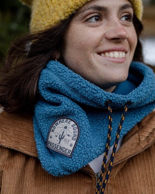 Passasjer Eksklusiv Mulled Resirkulert Sherpa Fleece Snood Blå Stål