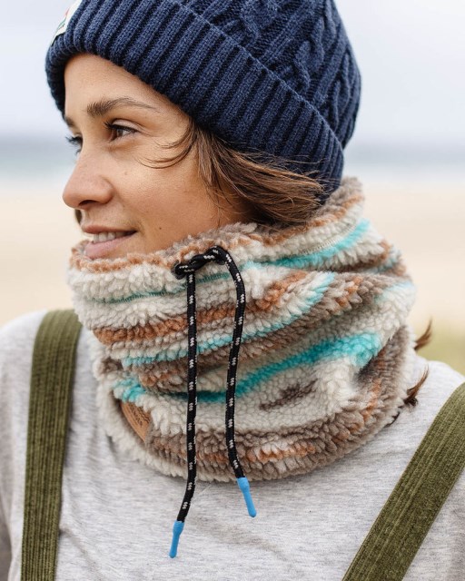 Passasjer Eksklusiv Mulled Resirkulert Sherpa Fleece Snood Varm Elfenben Geomønster